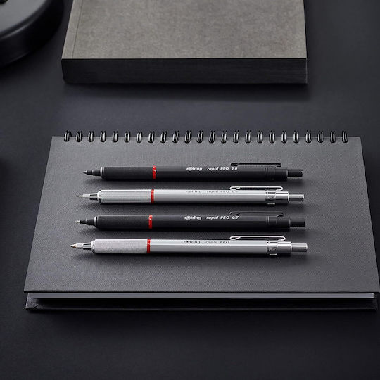 Rotring Rapid Pro Creion mecanic de desen Metalic 0.7mm cu Radiera 1buc Argintiu