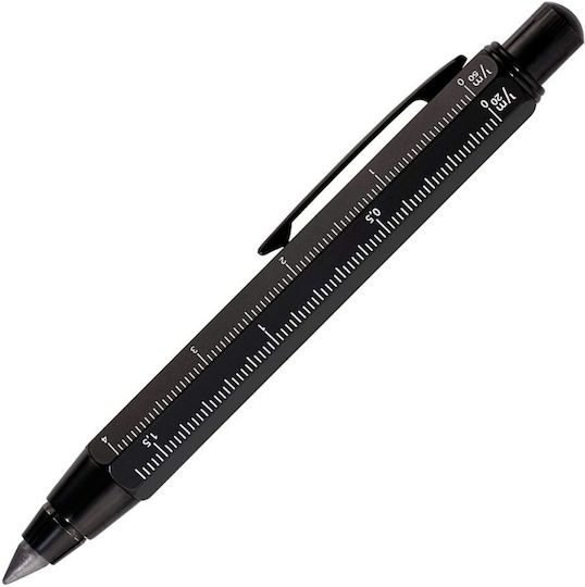 Troika Construction Mechanical Pencil for Drawing made of Brass with Sharpener 1pcs Black