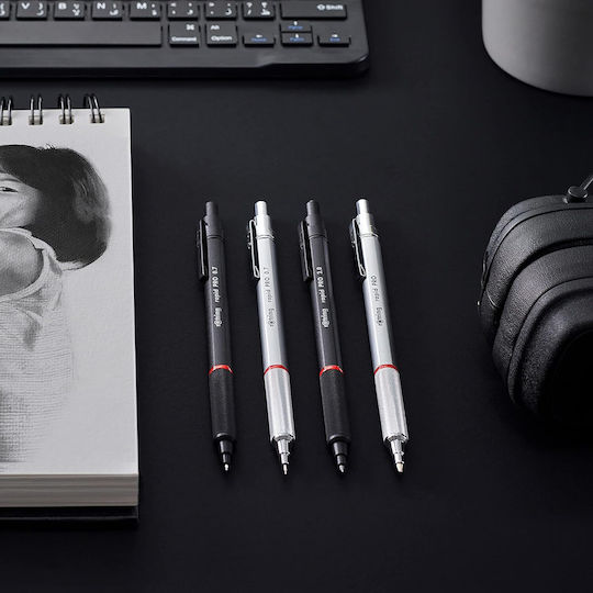 Rotring Rapid Pro Механичен Молив за Рисуване Метално 0.5мм с Гума и Ножица 1бр Черен
