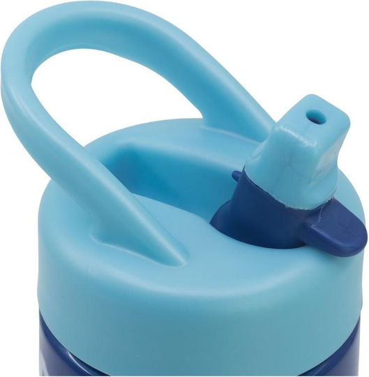 Stor Kids Water Bottle Lilo & Stitch Plastic with Straw Blue 410ml (Various Designs/Colours)