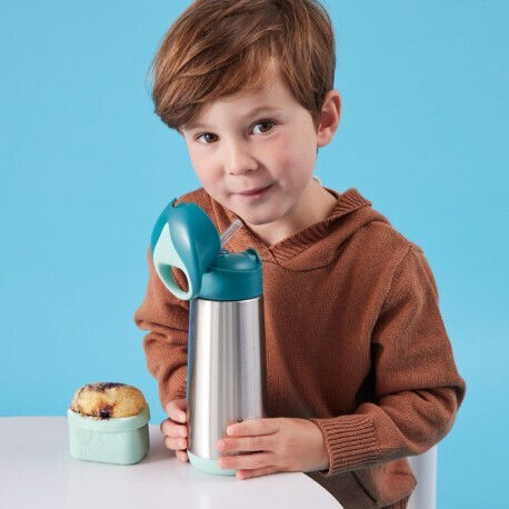 Παγούρι Θερμός 500ml Καλαμάκι B.box Blue Slate