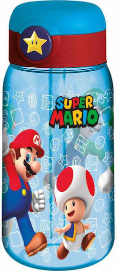 Gim Super Mario Kids Water Bottle Super Mario Plastic with Straw 510ml