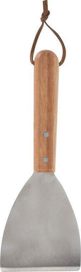 Bbq Grill Spatula Stainless Steel Wood 27x10 Cm Silver Brown