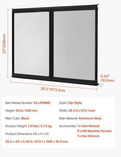 Vevor Divider Dog in Black Color 67.31 x 50.8cm