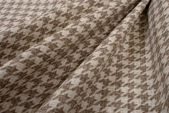 Dimcol Σετ 2τμχ Houndstooth 473 Αλέκιαστο Beige 140x220εκ.