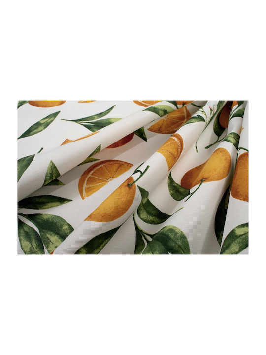 Dimcol Τραπεζομάντηλο Αλέκιαστο Σετ 2τμχ Oranges 474 White-orange 140x140εκ.