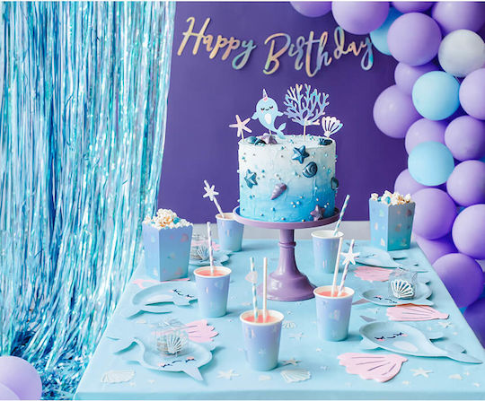 PartyDeco Κουρτίνα για Party σε Γαλάζιο χρώμα 90εκ.