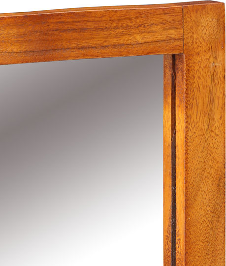 Bodenstehende Schminktisch aus Massivholz Braune Massivholz mit Spiegel 90x45x75cm