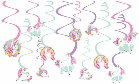 Amscan Hanging Ornament for Party Unicorns 12 Pieces 61cm