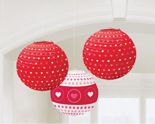 Amscan Valentine's Lantern for Party 3 Pieces