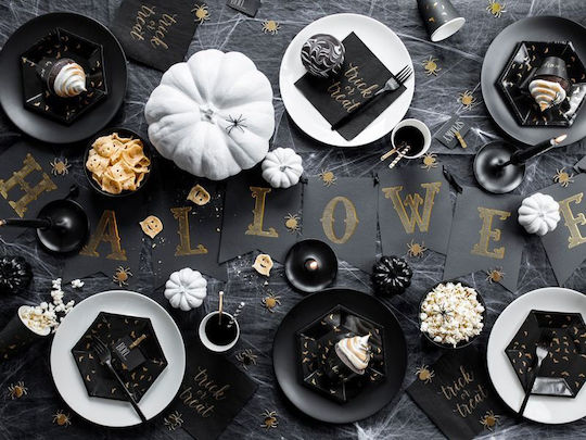 PartyDeco Steaguri Halloween În Culoare Neagră 20cm