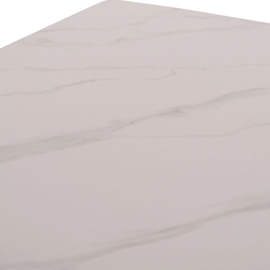 Raven Masă Sala de mese White Marble-black 160x80x74buc