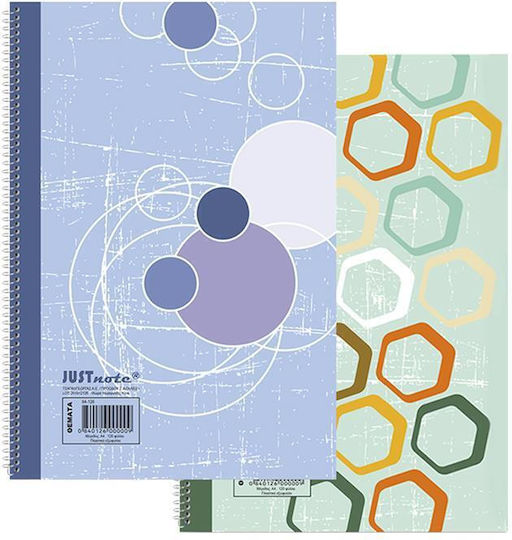 Justnote Spiral Notebook Ruled A4 4 Subjects 1pcs (Μiscellaneous Designs/Colors)