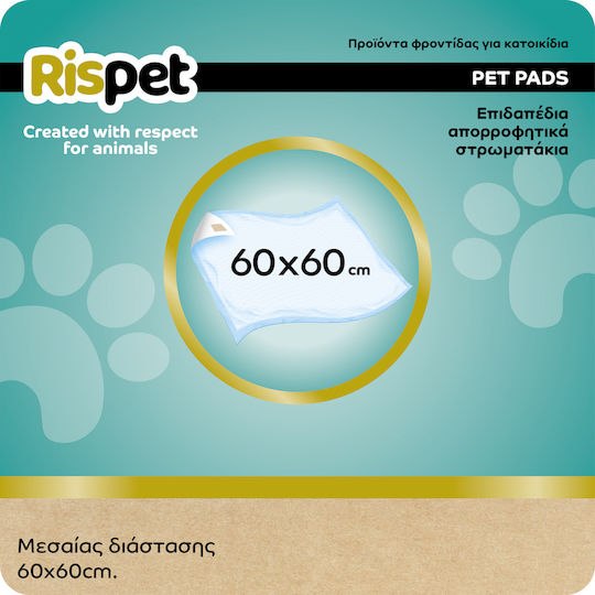 Rispet Rispet Absorbent Floor Pads Pets 60x60 14x4= 56 Pieces Box Dog Floor Diapers 60x60cm 56pcs