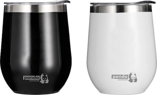 Panda Ποτήρι Θερμός Ανοξείδωτο 320ml Λευκό