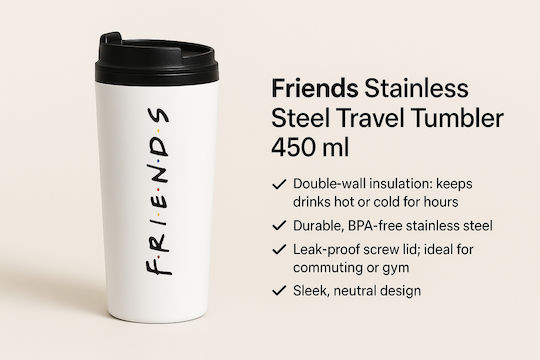 Pyramid International Ποτήρι Θερμός 450ml Λευκό