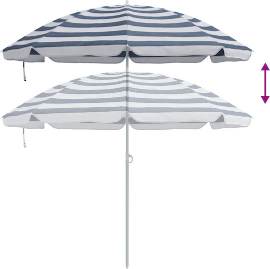 vidaXL Folding Beach Umbrella Diameter 1.6m Blue