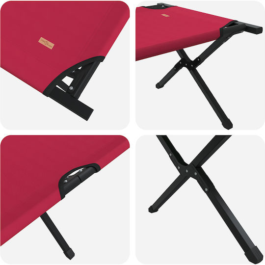 Foldable Guest Bed Without Aluminum Mattress Single Red 210x80x46cm