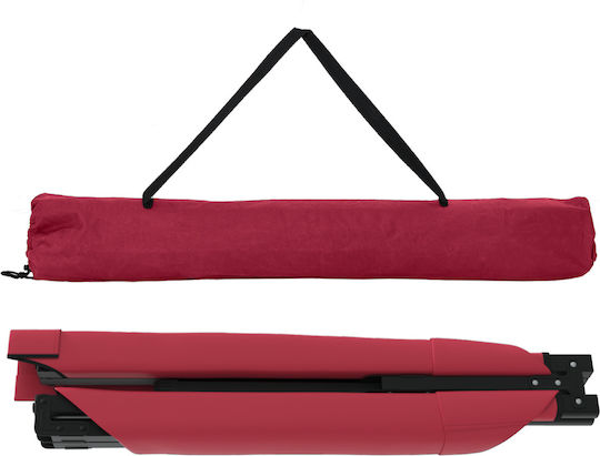 Foldable Guest Bed Without Aluminum Mattress Single Red 210x80x46cm