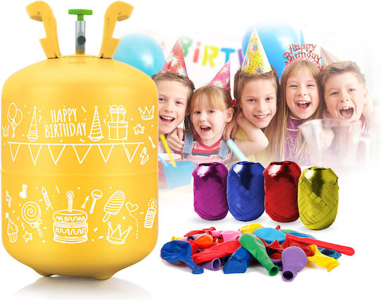 Set de Baloane pentru Petrecere cu Cilindru de Heliu Isp 50 Baloane Colorate 60m Ribon 0.42 M3 Helium