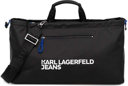 Karl Lagerfeld Jeans Σακ Βουαγιάζ Μαύρο Υφασμάτινο Μ54xΠ23xΥ32εκ.