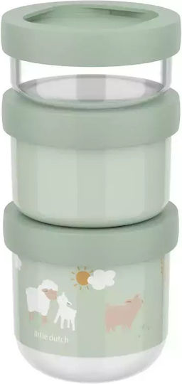 Little Dutch Mio Little Farm Plastic Kids' Lunch Set Green
