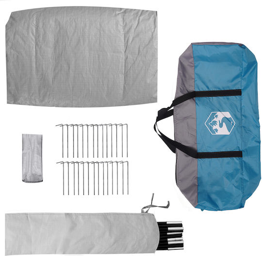 vidaXL Summer Camping Tent Teepee Blue for 12 People 510x690x330cm