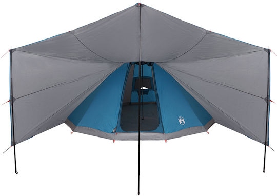 vidaXL Summer Camping Tent Teepee Blue for 12 People 510x690x330cm