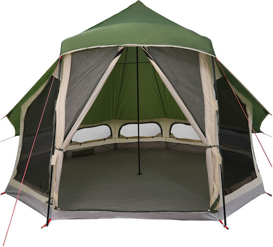 vidaXL Summer Camping Tent Teepee Green for 6 People 404x370x270cm