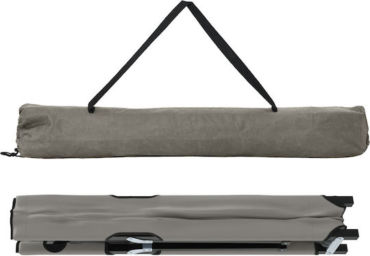 vidaXL Șezlong De Plajă Gri Pliabil Din Oțel 74x208x48cm