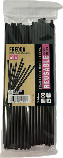 My Heart Straws Black 40pcs