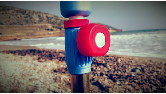 Golden Fleece Κρουστικό Κοντάρι Μεταλλικό 32mm Λευκό /Σιέλ