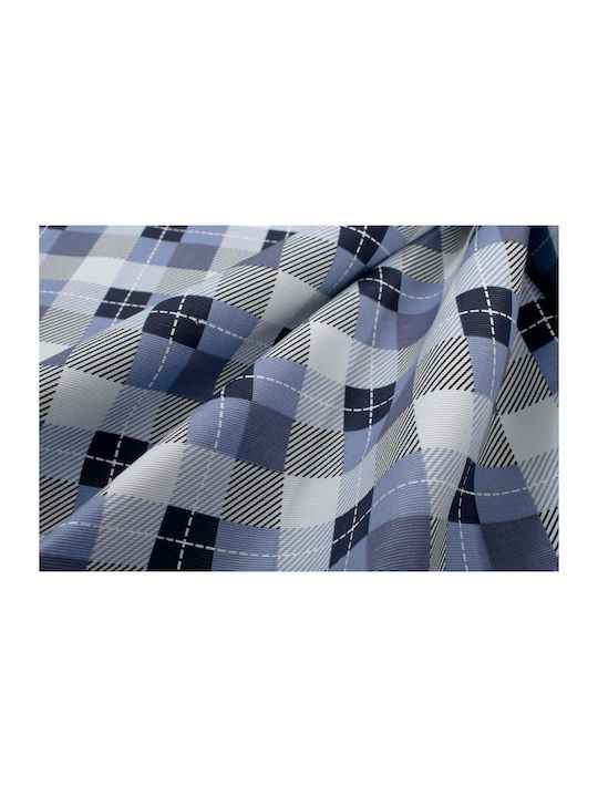 Dimcol Τραπεζομάντηλο Αλέκιαστο Σετ 2τμχ Checkered 468 Blue 140x220εκ.