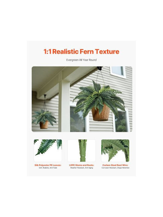 Artificial Decorative Branch Fern Green 15cm 2pcs Vevor