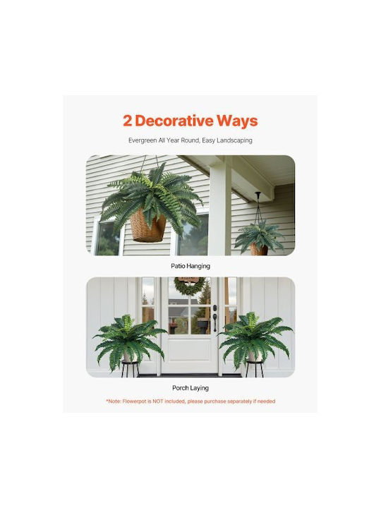 Artificial Decorative Branch Fern Green 15cm 2pcs Vevor