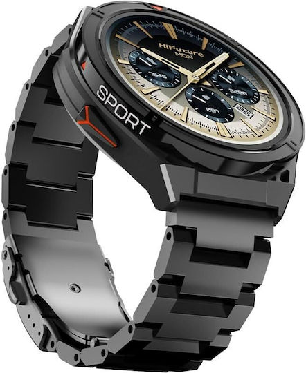 HiFuture Active 54mm Αδιάβροχο Smartwatch με Παλμογράφο (Μαύρο)