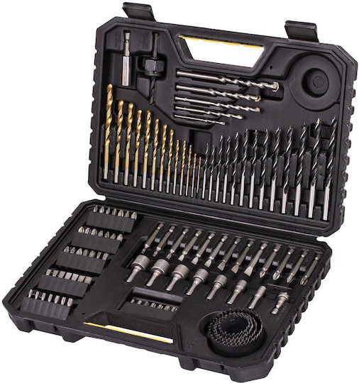 Stanley Set 100 Burghie cu Tija Cilindrică pentru Lemn, Metal și Materiale de construcție