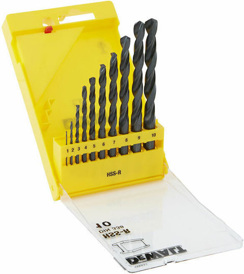 DEWALT Set of 9 HSS-R Drills with Cylindrical Shank for Metal