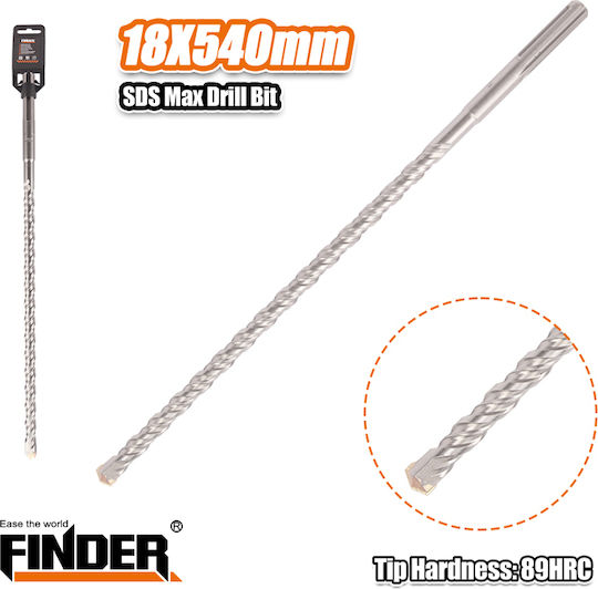 Finder Свредло със SDS Plus Опашка за Строителни материали 18x540mm
