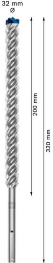 Bosch Drill Carbide with SDS Max Shank for Masonry 32x520mm