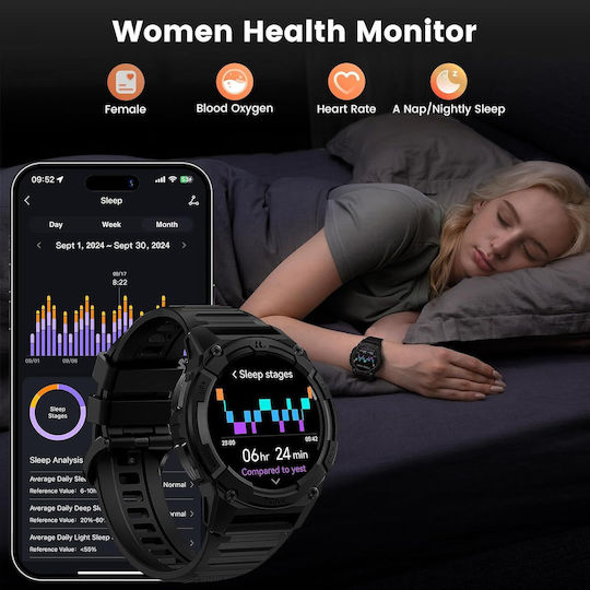 Kospet TANK S2 Smartwatch with Heart Rate Monitor (Black)