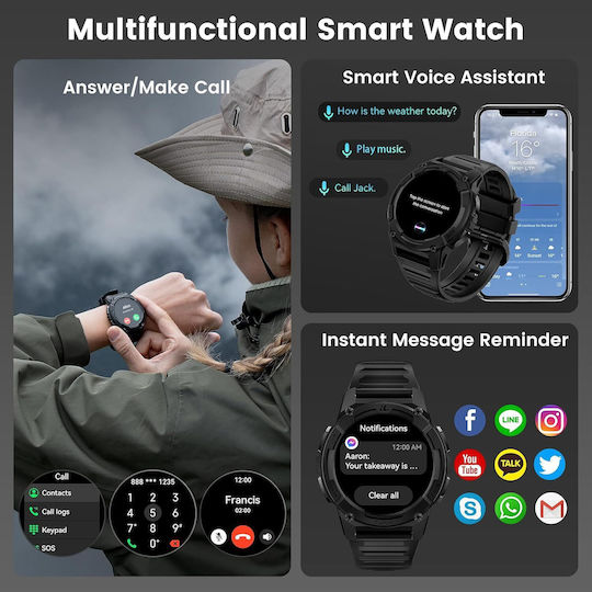 Kospet TANK S2 Smartwatch with Heart Rate Monitor (Black)