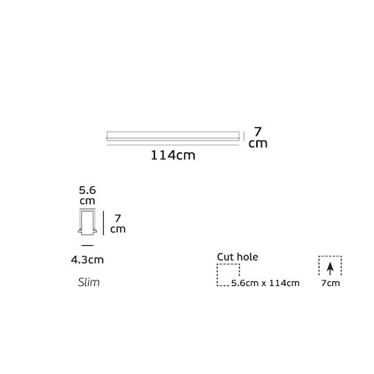 VK Lighting VK Lighting LED Kommerzielle lineare Beleuchtung Vertieft Decke Naturweiß IP20 M114xB7cm