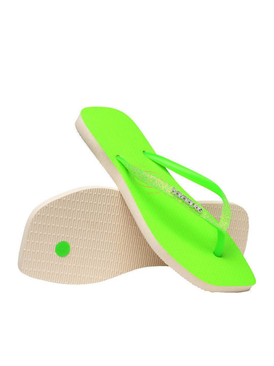 Slim Square Glitter Neon Σαγιονάρες Lime
