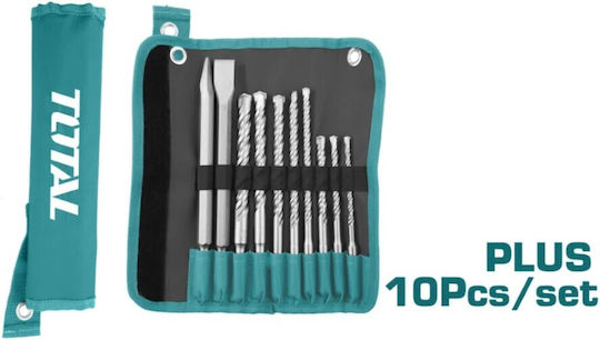 Total Set of 10 Drills with SDS Plus Shank for Masonry και Metal