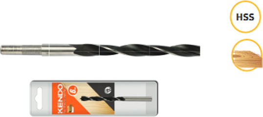 Kendo Drill HSS with Cylindrical Shank for Wood 12x151mm