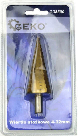 Geko Conical Drill HSS Titanium with Cylindrical Shank for Wood και Metal 2-32mm