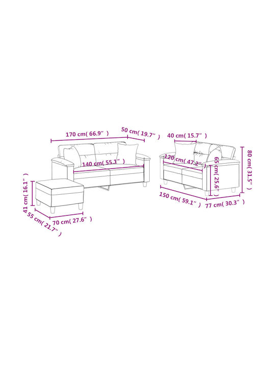 Set de Sufragerie 3 Scaune & 2 Scaune & Taburet