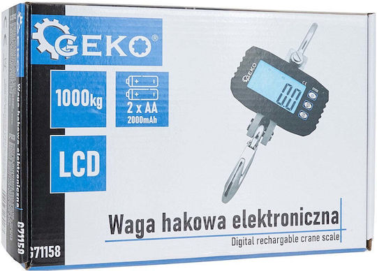 Cântar Electronic cu Cârlig Capacitate 1000 Kg Geko G71158
