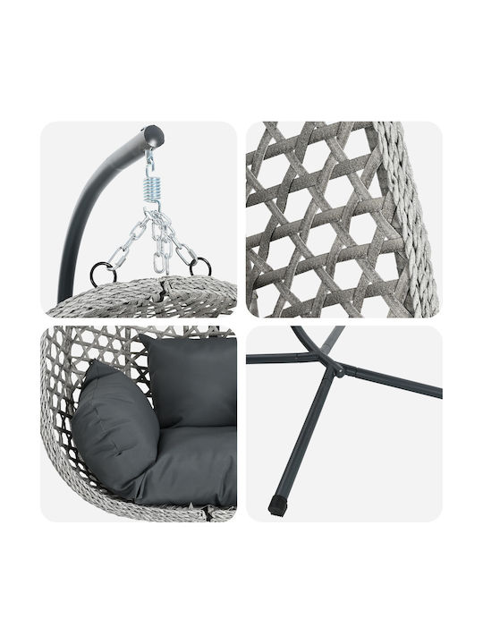 Cuib cu Bază Rattan L104xW100xH191cm Gri Cuib cu Bază Rattan L104xW100xH191cm Gri